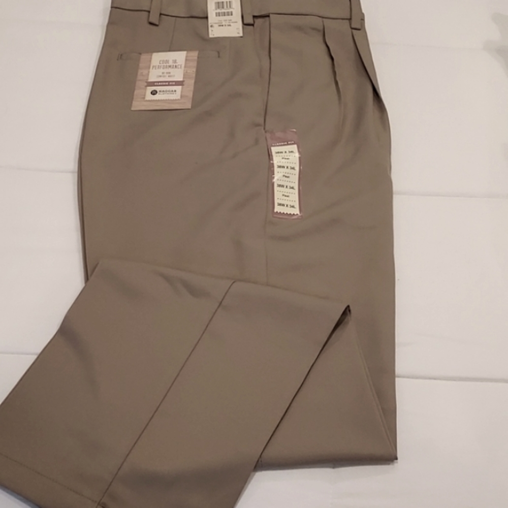 HAGGAR Cool 18 Performance Men's Pants NWT - Picture 1 of 7